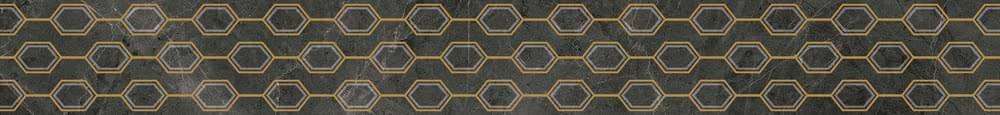 Бордюры ABK Sensi List Chains Oro Pietra 1SL03201, цвет чёрный, поверхность натуральная, прямоугольник, 70x600