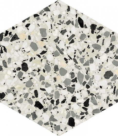 Керамогранит DNA Terrazzo Grey 123382, цвет серый, поверхность матовая, прямоугольник, 320x368