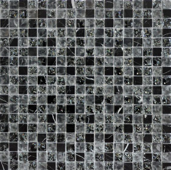 Мозаика Q-Stones QSG-028-15/8, цвет серый, поверхность глянцевая, квадрат, 305x305
