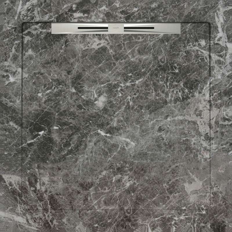 Спецэлементы Aquanit Fiori Di Pesca Grey Slope Line, цвет серый, поверхность матовая, квадрат, 900x900