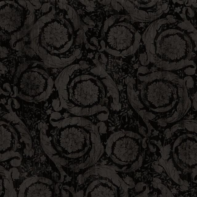 Керамогранит Versace Eterno Barocco Carbon 263070, цвет чёрный, поверхность натуральная, квадрат, 800x800