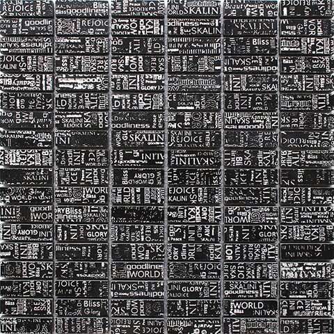 Мозаика Skalini Impress IMS-8, цвет чёрно-белый, поверхность глянцевая, квадрат, 300x300