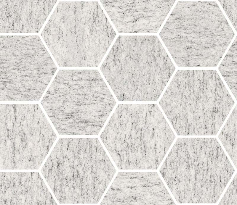 Мозаика Sant Agostino Unionstone Maxi Class Duke White Kry CSAMCDWK34, цвет серый, поверхность полированная, шестиугольник, 300x345