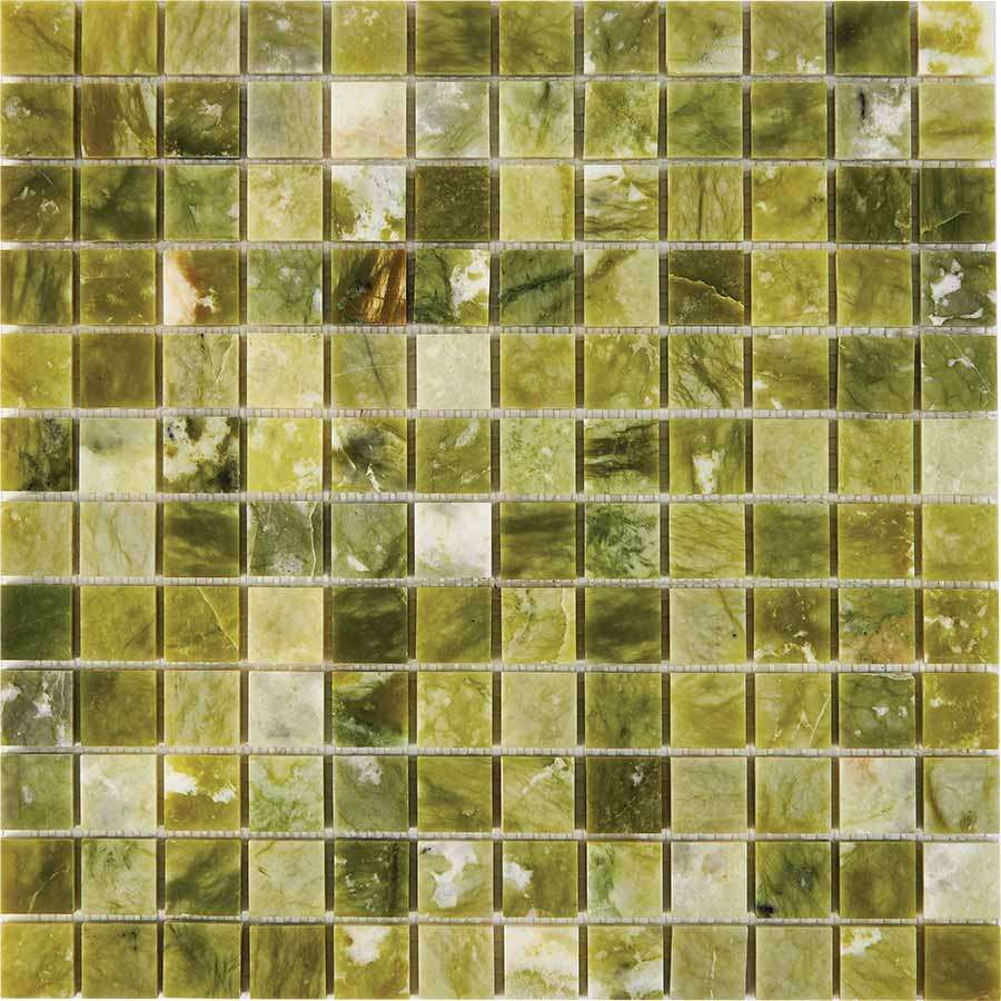 Мозаика Pixel Mosaic PIX214 Мрамор (23x23 мм), цвет зелёный, поверхность глянцевая, квадрат, 305x305