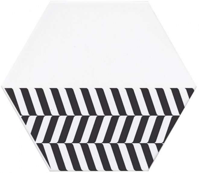Декоративные элементы Kerama Marazzi Декор Буранелли NT\A207\SG2300, цвет чёрно-белый, поверхность матовая, шестиугольник, 200x231