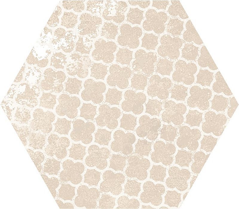 Керамогранит Ibero Materika Sigma White, цвет бежевый, поверхность матовая, шестиугольник, 216x246