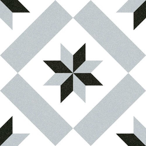 Декоративные элементы Vives 1900 Calvet Gris, цвет чёрно-белый, поверхность матовая, квадрат, 200x200