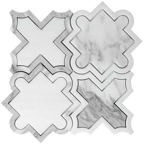 Керамическая плитка Skalini Shape SHP-6, цвет белый, поверхность глянцевая, квадрат, 257x257