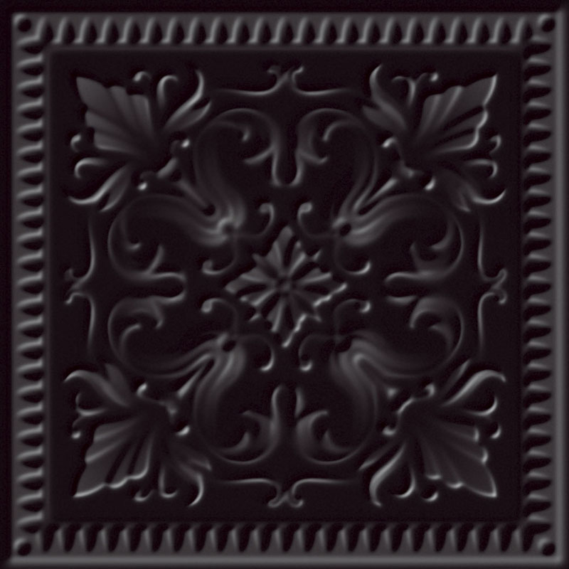 Керамическая плитка Paradyz Classy Chic Nero Struktura C Sciana, цвет чёрный, поверхность матовая, квадрат, 198x198