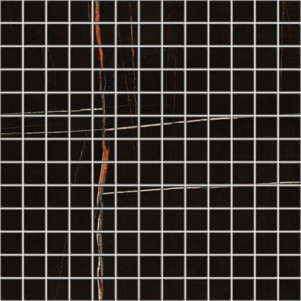 Мозаика FMG Sahara Noir Mosaico Lucidato LU30801, цвет чёрный, поверхность полированная, квадрат, 300x300