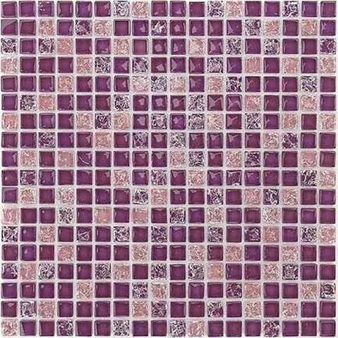 Мозаика Caramelle Mosaic Naturelle Himalaia 8mm, цвет фиолетовый, поверхность глянцевая, квадрат, 305x305