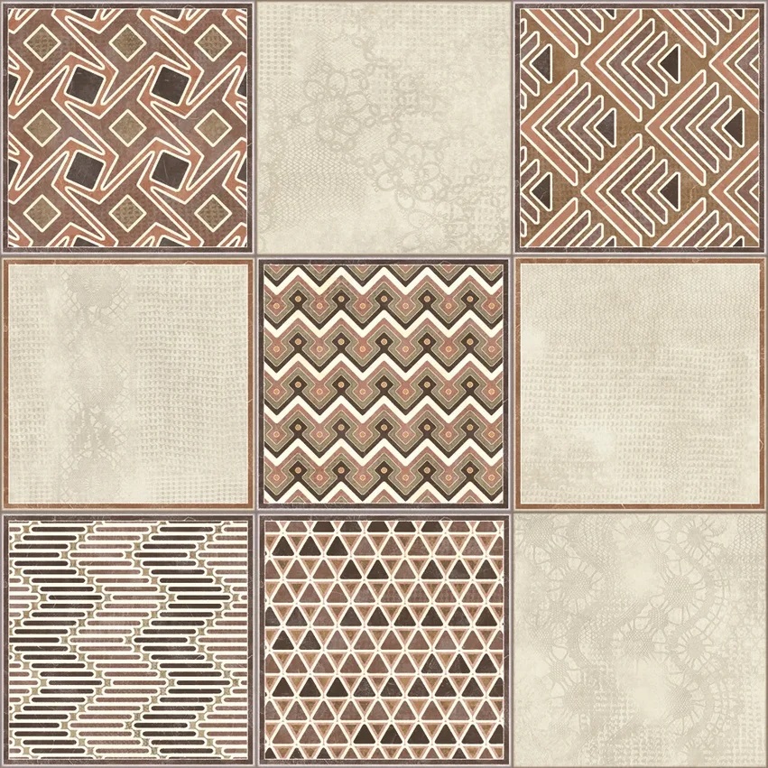 Декоративные элементы Rocersa Groovy Dec Warm (микс 5 видов), цвет коричневый бежевый, поверхность матовая, квадрат, 472x472