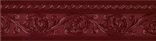 Бордюры Carmen Caprichosa Moldura Yara Burdeos, цвет бордовый, поверхность глянцевая, прямоугольник, 40x150