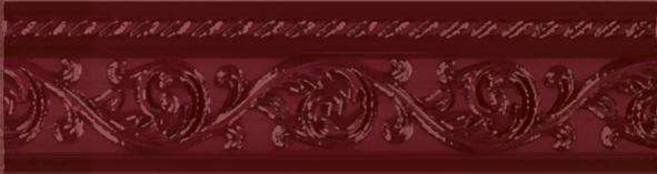 Бордюры Carmen Caprichosa Moldura Yara Burdeos, цвет бордовый, поверхность глянцевая, прямоугольник, 40x150