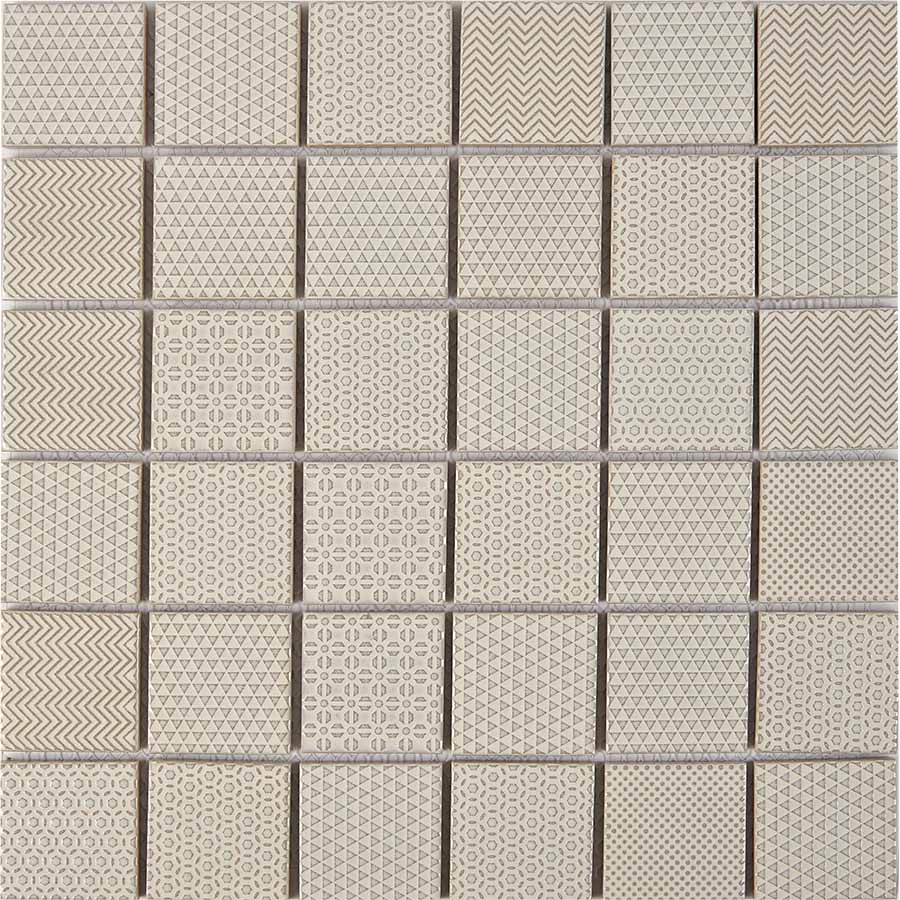 Мозаика Pixel Mosaic PIX618 Керамогранит (48х48 мм), цвет серый, поверхность глянцевая, квадрат, 306x306