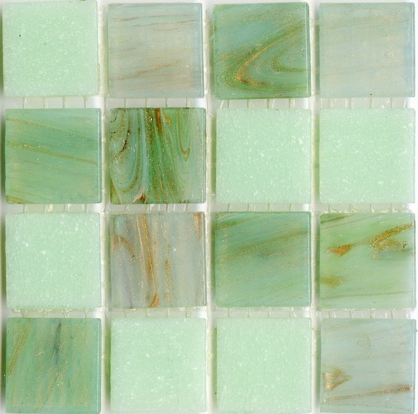 Мозаика JNJ Mosaic Интерьерные Cмеси 200x200 V-J7738 Light Green, цвет зелёный, поверхность глянцевая, квадрат, 200x200