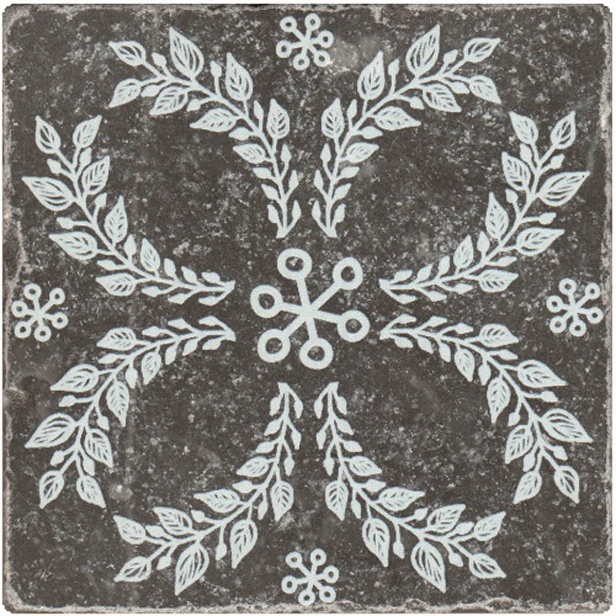 Керамическая плитка Stone4home Marble Black Motif №5, цвет чёрно-белый, поверхность матовая, квадрат, 100x100