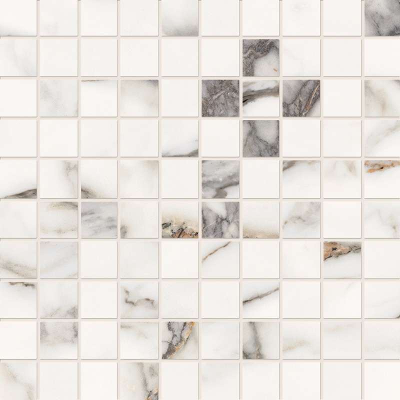 Мозаика Provenza Unique Marble Mosaico 3X3 Paonazzetto Silktech EL5X, цвет белый бежевый, поверхность матовая, квадрат, 300x300