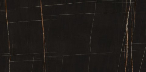 Широкоформатный керамогранит Ariostea Ultra Marmi Sahara Noir Lucidato Shiny UM6L300585, цвет чёрный, поверхность полированная, прямоугольник, 1500x3000
