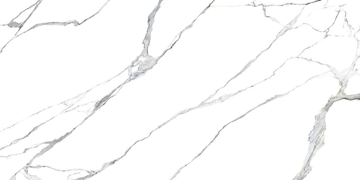 Широкоформатный керамогранит Ava Statuario Splendente Lapp Rett 87027, цвет белый, поверхность лаппатированная, прямоугольник, 1200x2400