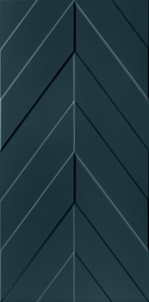 Керамическая плитка Marca Corona 4D Chevron Deep Blue Matt D734, цвет синий, поверхность матовая, шеврон, 400x800