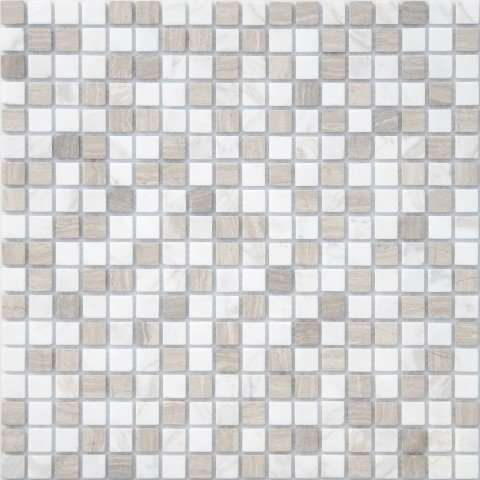 Мозаика Caramelle Mosaic Pietrine Pietra Mix 2 Mat 15X15 4mm, цвет серый, поверхность матовая, квадрат, 305x305