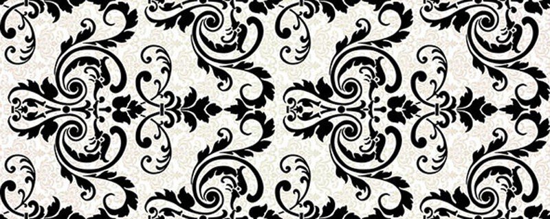 Декоративные элементы Ceradim Princesse Dec, цвет чёрно-белый, поверхность глянцевая, прямоугольник, 200x500