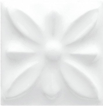 Вставки Adex ADST4053 Relieve Flor № 1 Snow Cap, цвет белый, поверхность глянцевая, квадрат, 30x30