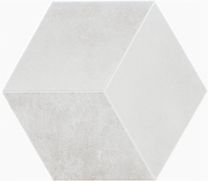 Керамогранит Pamesa Kingsbury Blanco, цвет белый, поверхность глянцевая, шестиугольник, 198x228