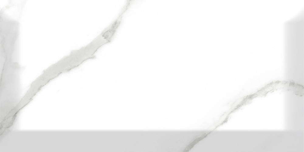 Керамическая плитка Vallelunga Minimarmi Statuario 6001178, цвет белый, поверхность глянцевая, кабанчик, 75x150