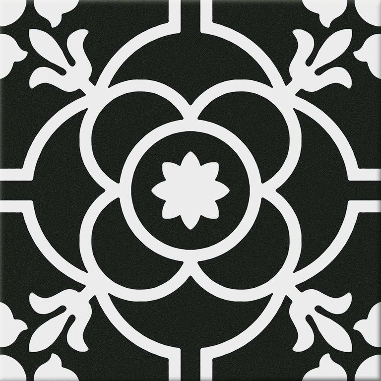Керамогранит Cifre Berna Hidra White, цвет чёрно-белый, поверхность матовая, квадрат, 200x200