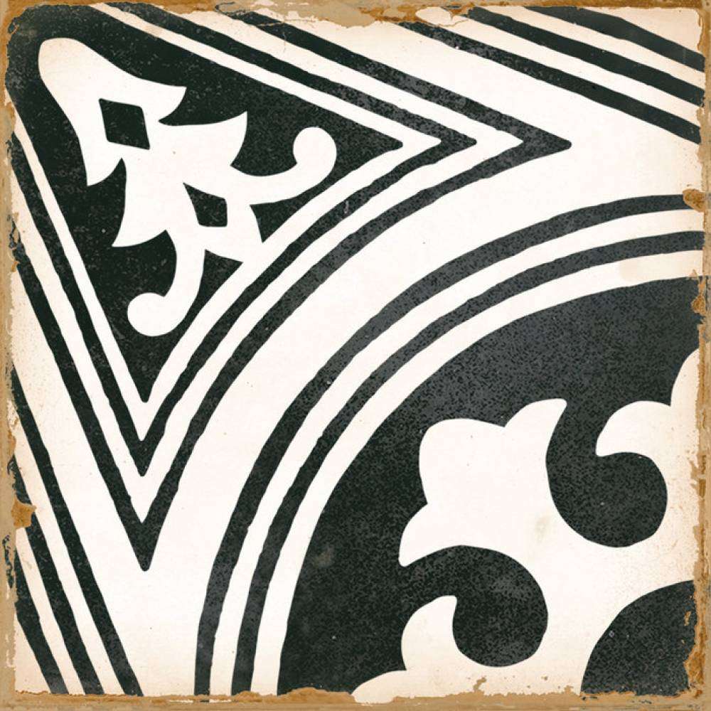 Керамическая плитка Harmony Casablanca Fida 29413, цвет чёрно-белый, поверхность матовая, квадрат, 125x125