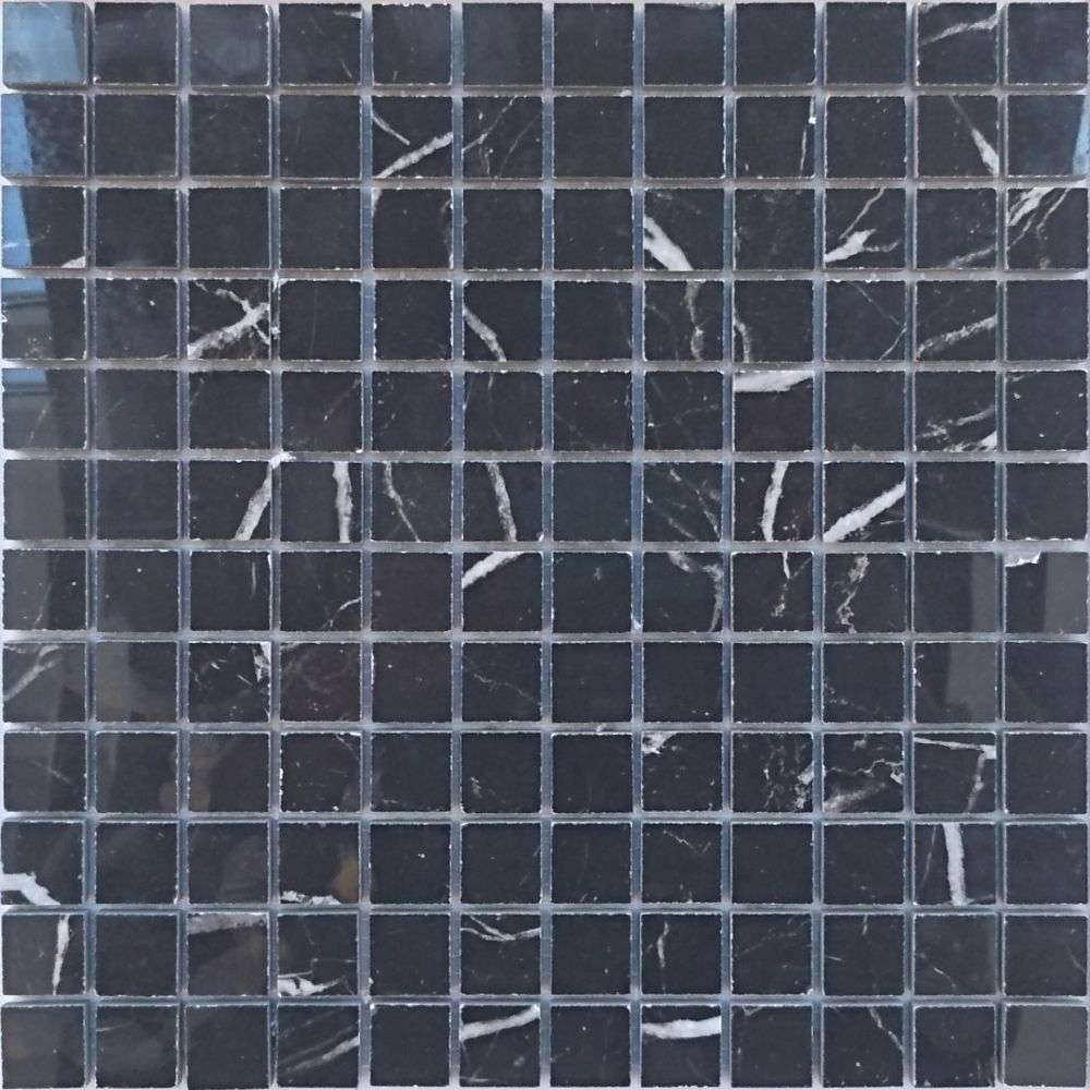 Мозаика Bode Marble Porcelain Marrone Oriente Mos Pol BMB7532M4, цвет чёрный, поверхность полированная, квадрат, 300x300