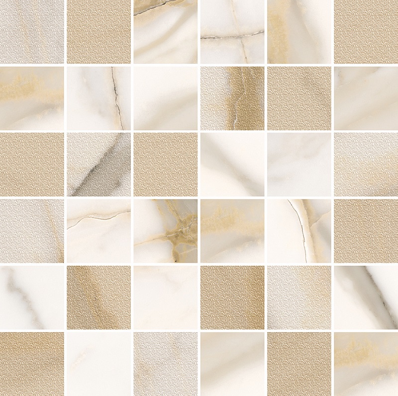 Мозаика Azori Apulia Oro Mosaic, цвет коричневый бежевый, поверхность глянцевая матовая, квадрат, 300x300