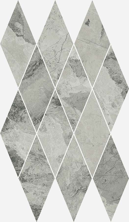 Мозаика Italon Charme Extra Silver Mosaico Diamond 620110000079, цвет серый, поверхность полированная, прямоугольник, 280x480