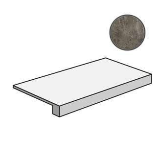 Ступени Italon Room Grey Stone Scalino Frontale 620070001217, цвет серый, поверхность патинированная, прямоугольник с капиносом, 330x600