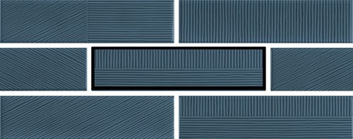 Керамическая плитка Sant Agostino Decorline Stripebrick Blue CSASBEB730, цвет синий, поверхность глянцевая, прямоугольник, 73x300