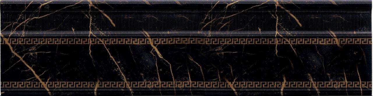 Бордюры Versace Marble Battiscopa Nero 240793, цвет чёрный, поверхность лаппатированная, прямоугольник, 150x585