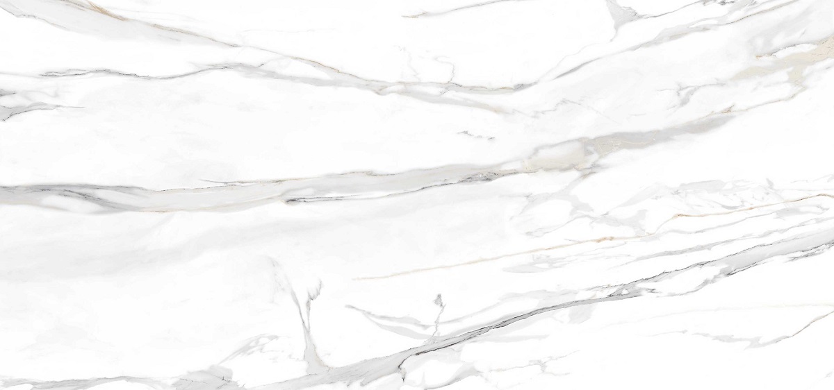 Широкоформатный керамогранит TAU Emporio Calacatta Nat., цвет белый, поверхность натуральная, прямоугольник, 1200x2800