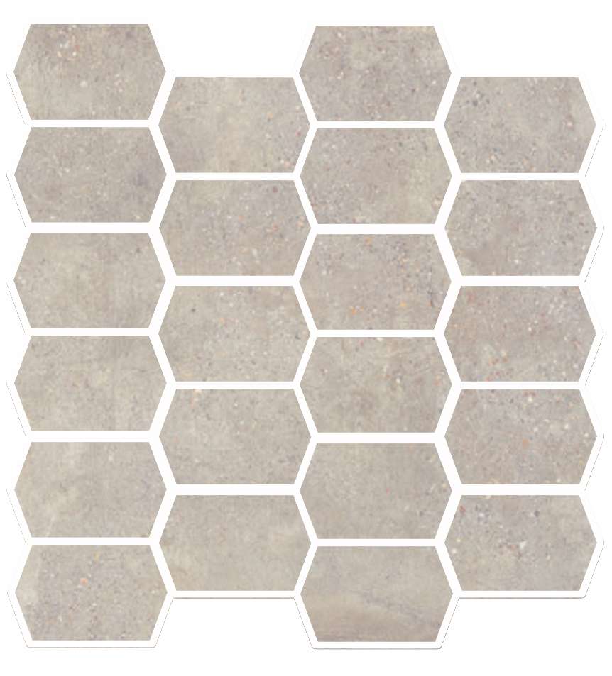 Мозаика Elios Montreal Mosaico Royal Taupe 00XH260, цвет серый, поверхность матовая, шестиугольник, 320x350