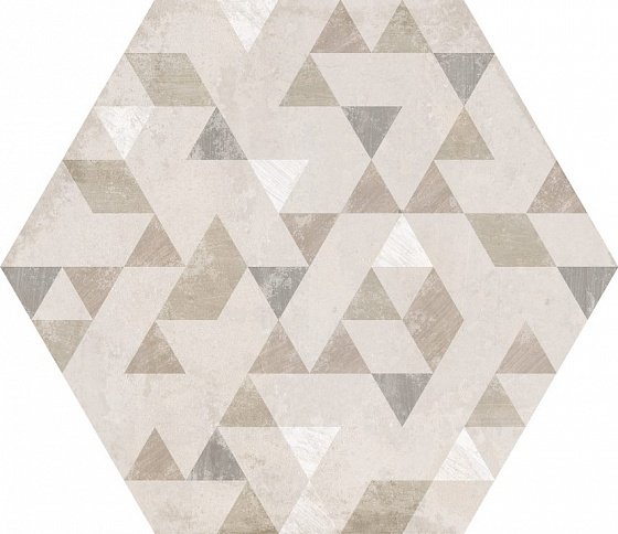 Керамогранит Equipe Urban Hexagon Forest Natural 23618, цвет белый бежевый, поверхность матовая, шестиугольник, 254x292