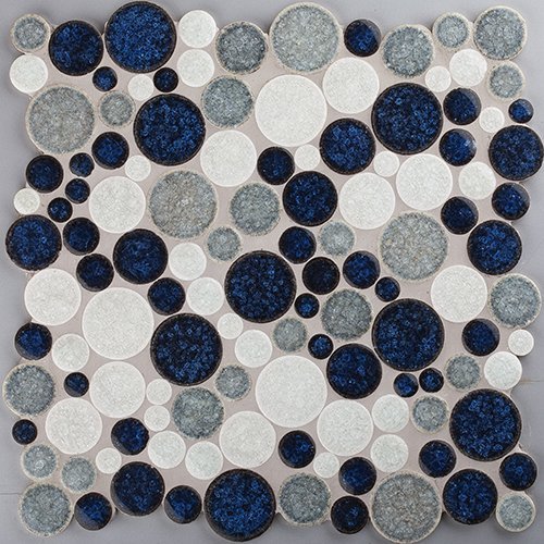 Мозаика Colorker Mosaico Sphere Blue White, цвет чёрно-белый, поверхность матовая, квадрат, 300x300