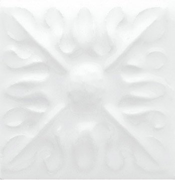 Вставки Adex ADST4060 Relieve Flor № 2 Snow Cap, цвет белый, поверхность глянцевая, квадрат, 30x30