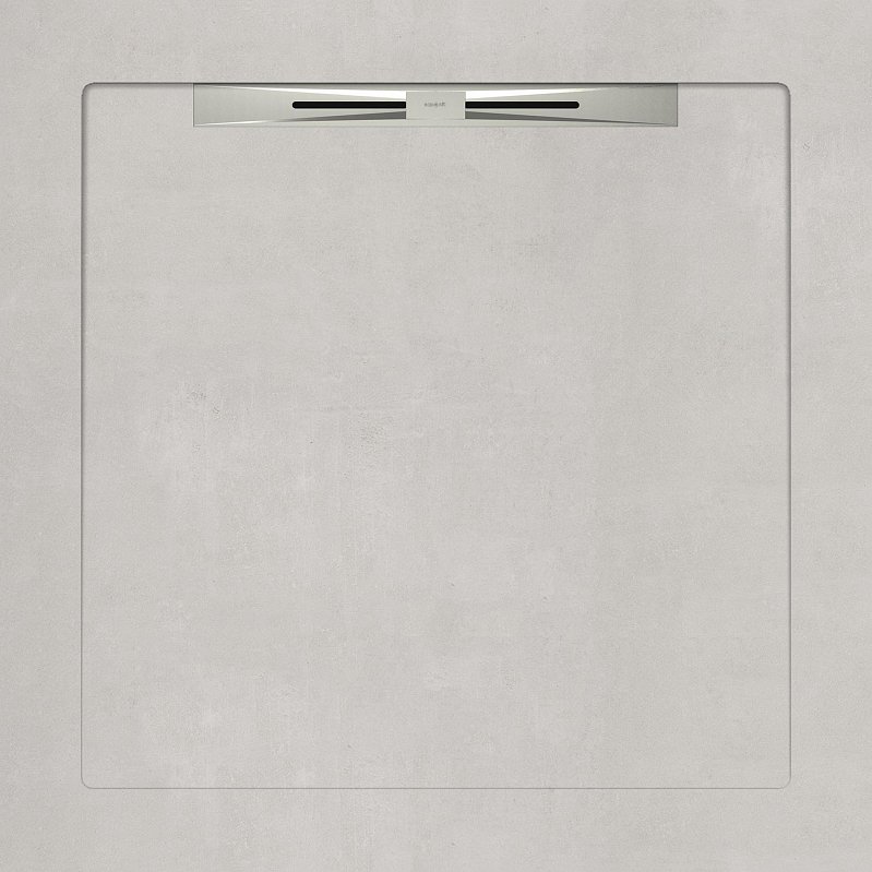 Спецэлементы Aquanit Beton White Slope Line, цвет серый, поверхность матовая, квадрат, 900x900