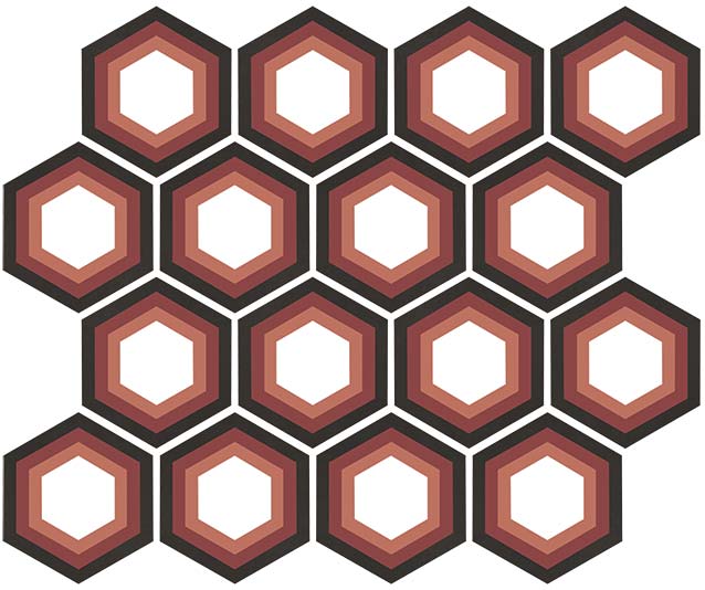 Декоративные элементы Casa Dolce Casa Neutra 04 Shades Decor 6mm 752907, цвет разноцветный, поверхность матовая, шестиугольник, 614x708