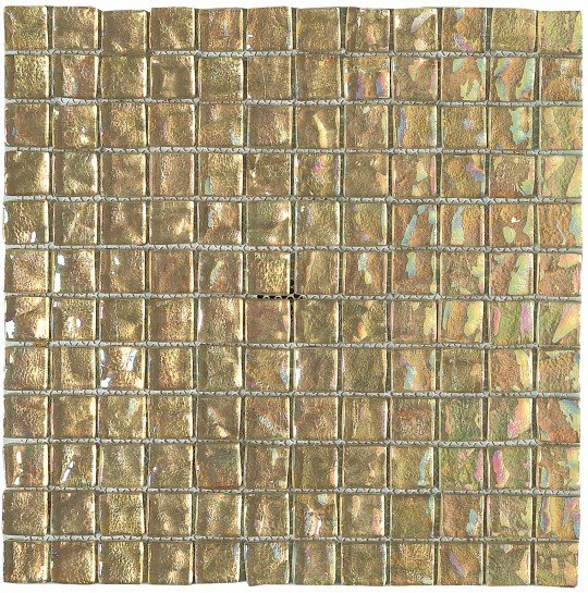 Мозаика Dune Glass Mosaics Cayman Champange 185643, цвет жёлтый, поверхность глянцевая, квадрат, 298x298