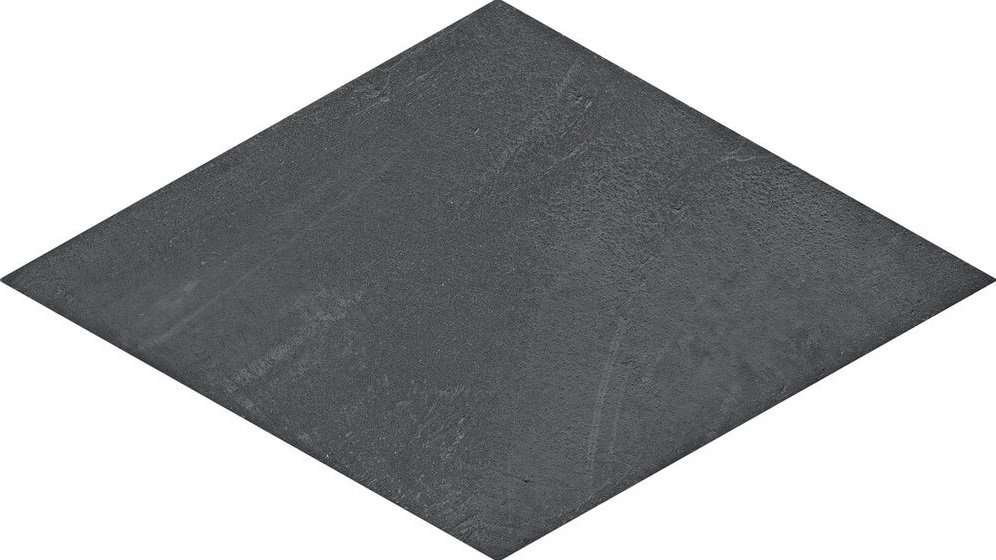 Керамическая плитка Marca Corona Chalk Dark RMB E757, цвет чёрный тёмный, поверхность матовая, ромб, 187x324