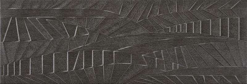 Керамическая плитка Rocersa Materia Dec-2 Antracita, цвет чёрный, поверхность матовая, прямоугольник, 290x850