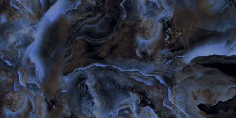 Керамогранит Italica Furi Sky High Glossy, цвет чёрный синий, поверхность глянцевая, прямоугольник, 600x1200