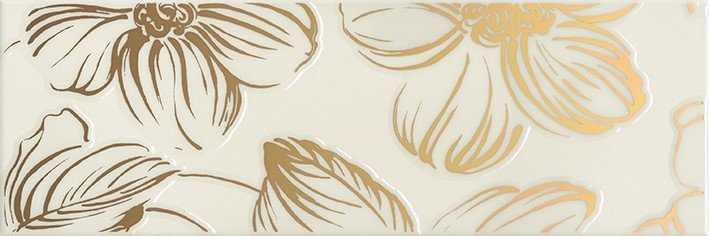 Декоративные элементы Domino Anya Decor Gold Cream, цвет бежевый, поверхность глянцевая, прямоугольник, 200x600